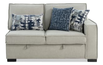 Playmax Gray Right Arm Facing Storage Loveseat with USB & USB-C Ports