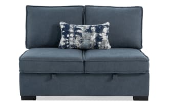 Playmax Denim Armless Storage Loveseat
