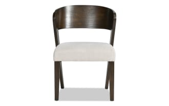Luxe Brown & White Panel Back Upholstered Dining Chair