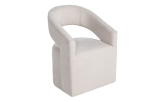 Luxe White Panel Back Upholstered Dining Chair