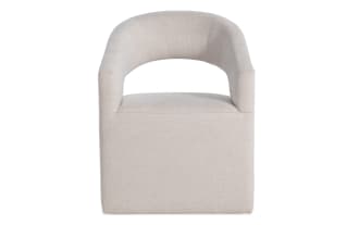 Luxe White Panel Back Upholstered Dining Chair