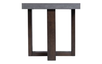 Atlas Gray & Dark Brown End Table