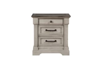 Laurel Gray & Light Gray 3 Drawer Nightstand