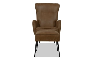 Cleo Brown Accent Chair & Ottoman