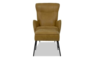 Cleo Yellow Accent Chair & Ottoman