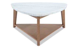 Elm Natural & Marble Triangle Coffee Table