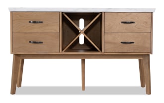 Elm Natural & Marble 4 Drawer Server