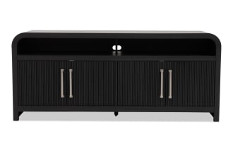 Cascade 60'' Black Fully Assembled Storage TV Stand