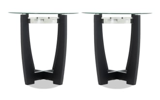 Mirage Black Round End Table (Set of 2)