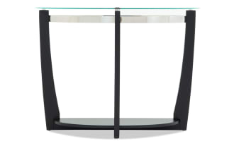 Mirage Black Half Oval Console Table