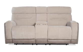 Phantom Beige 76'' Manual Reclining Console Loveseat