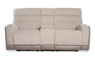 Phantom Beige 76'' Power Reclining Console Loveseat with USB & USB-C Ports 