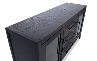 Villa 60'' Black Fully Assembled Storage TV Stand