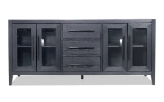 Villa 70'' Black Fully Assembled Storage TV Stand