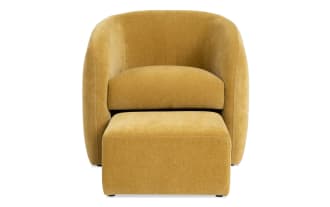 Gemma Yellow Accent Chair & Ottoman