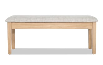 Homeworks Natural & Gray Upholstered Storage Dining Bench