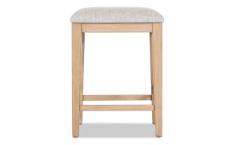 Homeworks Natural & Gray Backless Upholstered Counter Height Stool