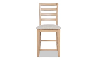 Homeworks Natural & Gray Ladder Back Upholstered Counter Height Stool