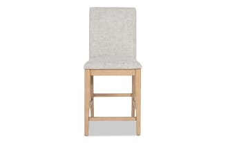 Homeworks Natural & Gray Solid Back Upholstered Counter Height Stool