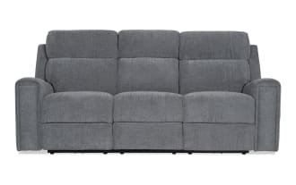 Athens Gray 85'' Power Reclining Sofa with Power Headrest