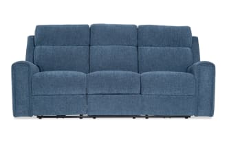 Athens Blue 85'' Power Reclining Sofa with Power Headrest