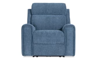 Athens Blue Power Recliner with Power Headrest