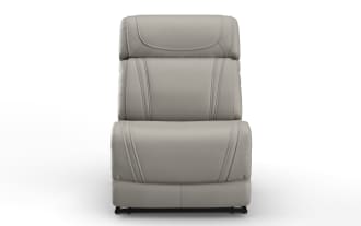 Dynamic Gray Leather Armless Power Recliner with Power Headrest