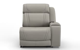 Dynamic Gray Leather Right Arm Facing Power Recliner with Power Headrest