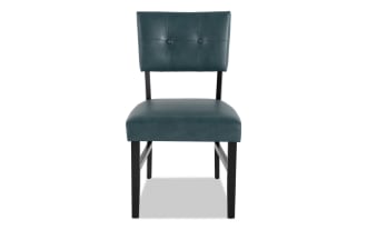 Bettie Black & Teal Faux Leather Panel Back Upholstered Dining Chair