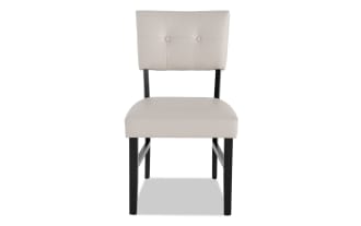 Bettie Black & Cream Faux Leather Panel Back Upholstered Dining Chair
