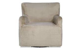 Teddy Taupe Fur Swivel Accent Chair