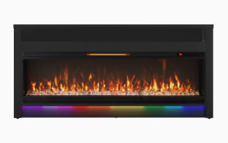 Prism 64'' Black Fully Assembled Electric Fireplace and TV Stand