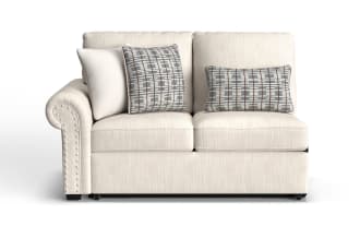 Playlist Max Beige Left Arm Facing Storage Loveseat with USB & USB-C Ports