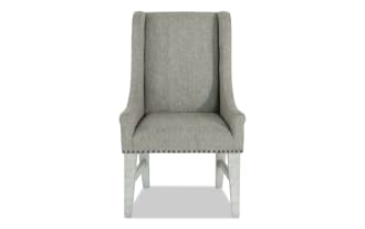 Beaumont White & Beige Solid Back Upholstered Dining Chair