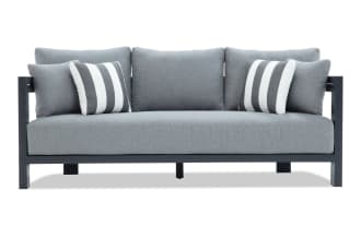 Cambria Gray & Black Aluminum Outdoor Sofa