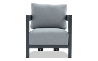 Cambria Gray & Black Aluminum Outdoor Accent Chair
