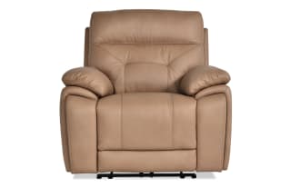 Sedona Beige Leather Power Recliner with Power Headrest