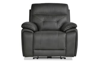 Sedona Charcoal Leather Power Recliner with Power Headrest