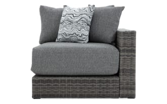 Modular Bob® Gray Wicker Outdoor Right Arm Facing Chair