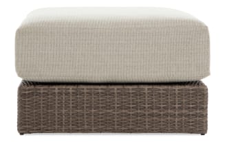 Modular Bob® Beige & Brown Wicker Outdoor Ottoman