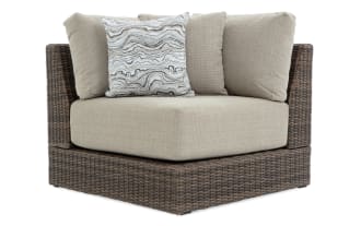 Modular Bob® Beige & Brown Wicker Outdoor Corner Chair