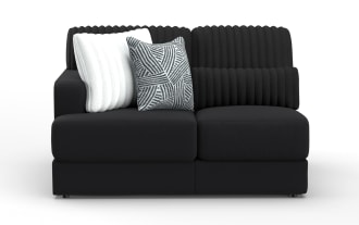 Sofia Black Left Arm Facing Loveseat