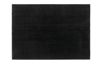 Sofia 5' x 7' black solid washable rug with ultra-plush medium pile, transitional style, made of soft polyester fabric for a cloud-like barefoot feel.