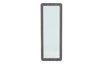 Full-length rectangular standing mirror with a dark gray ribbed frame, suitable for home or dressing room decor.