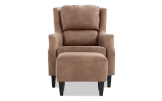 Riley Cognac Accent Chair & Ottoman