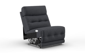 Rumor Blue Armless Power Recliner with Power Headrest