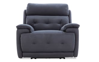 Rumor Blue Power Recliner with Power Headrest