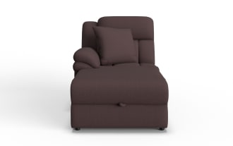 Playmaker Chocolate Left Arm Facing Power Reclining Chaise with USB & USB-C Ports