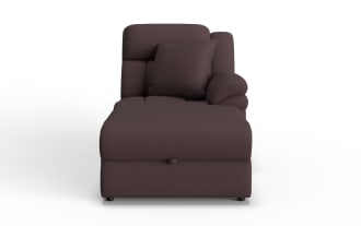 Playmaker Chocolate Right Arm Facing Power Reclining Chaise with USB & USB-C Ports