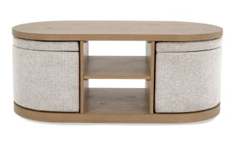 Hampton Natural & Beige Oval Storage Coffee Table
